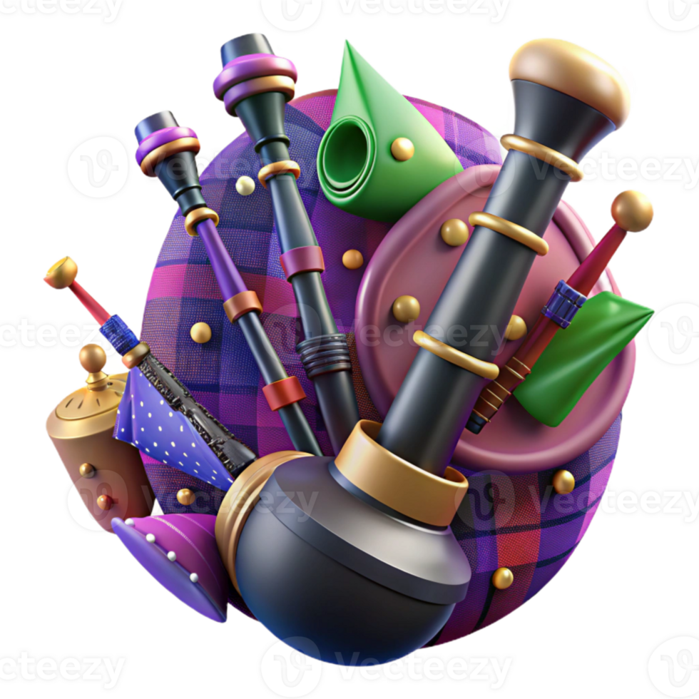 extraordinary modern Bagpipes Scottish Music Instrument Isolated png
