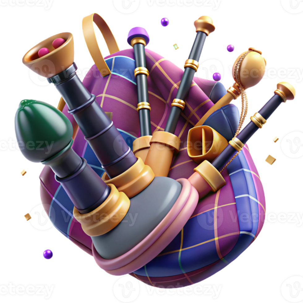 magnificent vintage Bagpipes Scottish Music Instrument Isolated high quality png