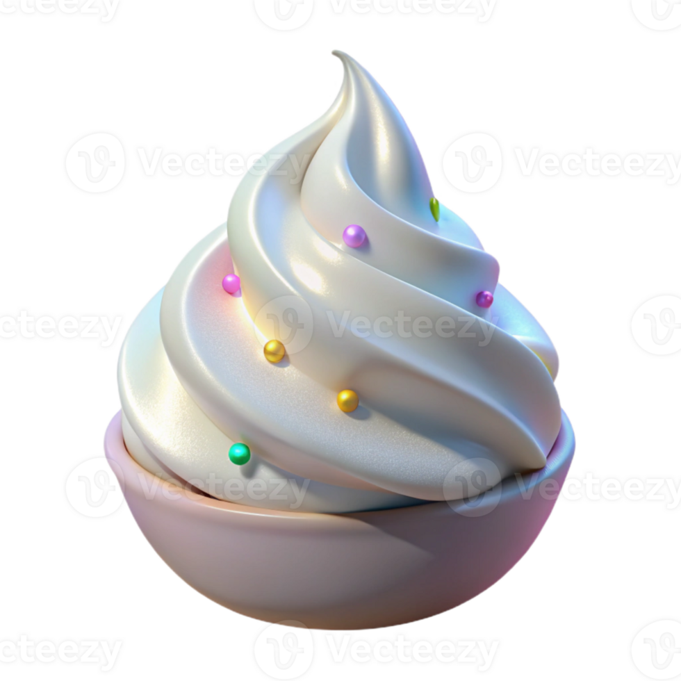 vibrant vintage Whipped Cream Peak Isolated for Bakery Logos premium png