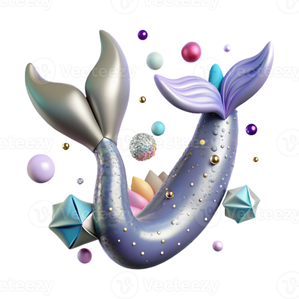 beautiful vintage Whimsical Mermaid Tail Playful Style Transparent authentic png