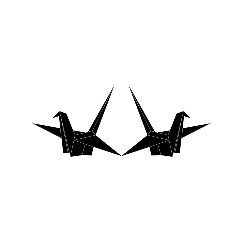 Pair Bird Shape Inspired by Origami Form, can use for Logo, Pictogram, Animal Figure, Website, Apps, etc. vector