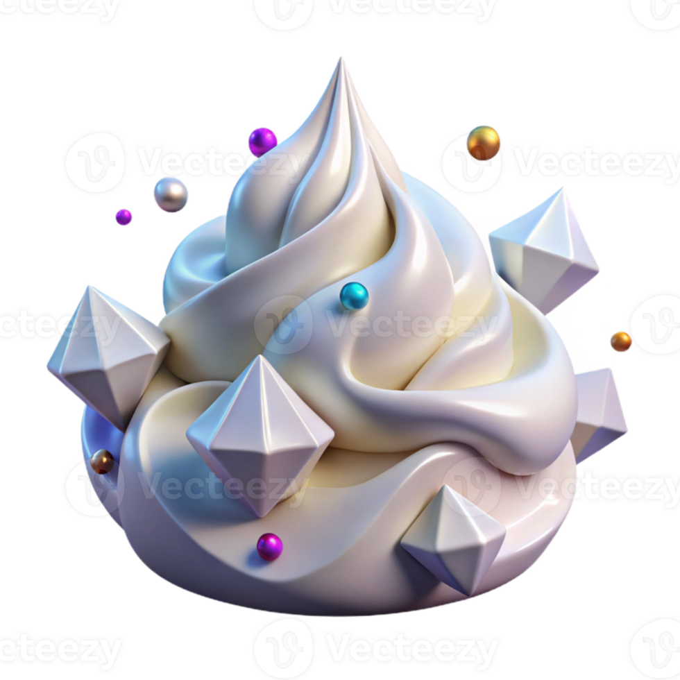 stunning artistic Whipped Cream Soft Peaks Transparent for Dessert Photography original png