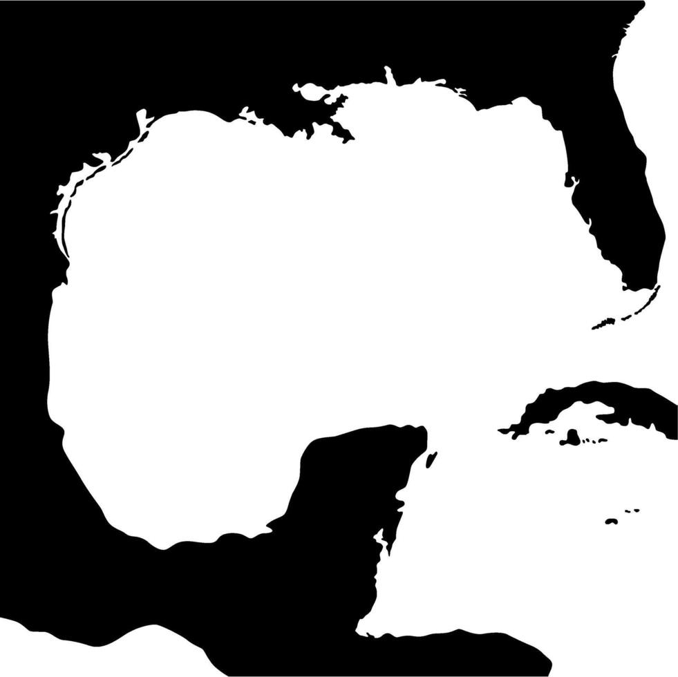 Map of the Gulf Coast, geographic area in the extreme southern United States along the northern portion of the Gulf of Mexico. Editable. vector