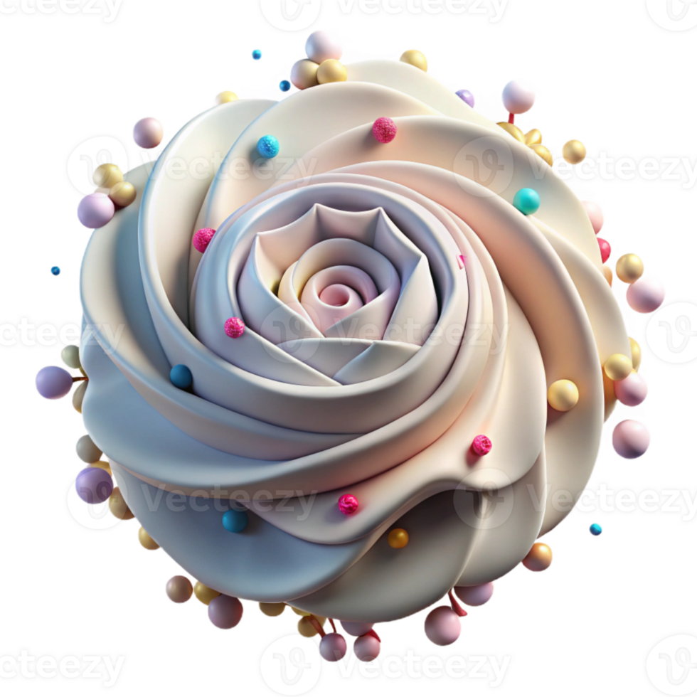serene classic Whipped Cream Rosette Isolated for Cake Decoration genuine png