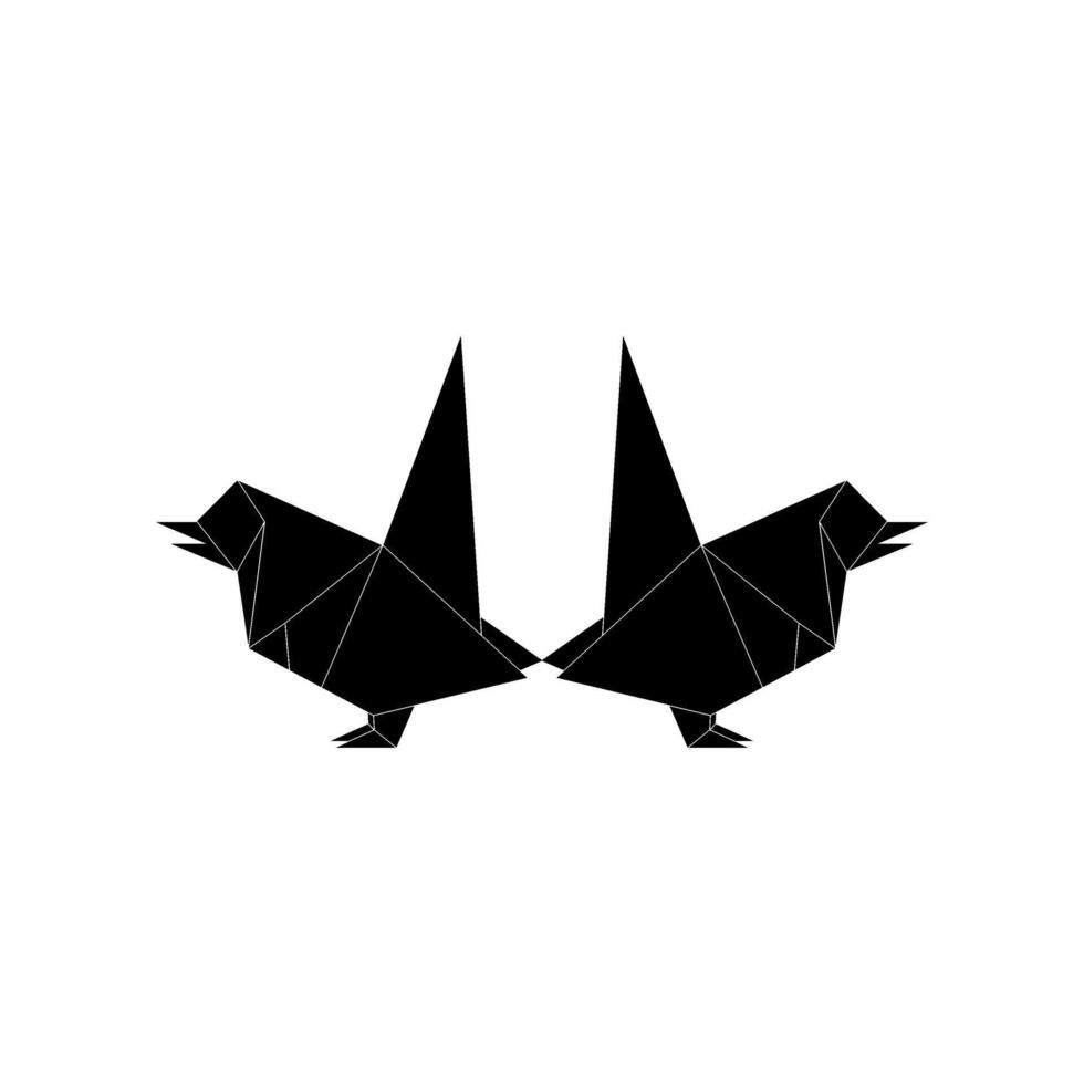 Pair of the Finches, Goldfinch Shape Inspired by Origami Form, can use for Logo, Pictogram, Bird Figure, Website, Apps, etc.. Simple and Flat vector