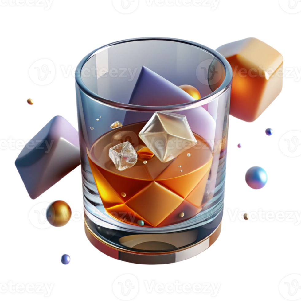 wonderful classic Whiskey Glass Transparent for Bar Menu detailed png