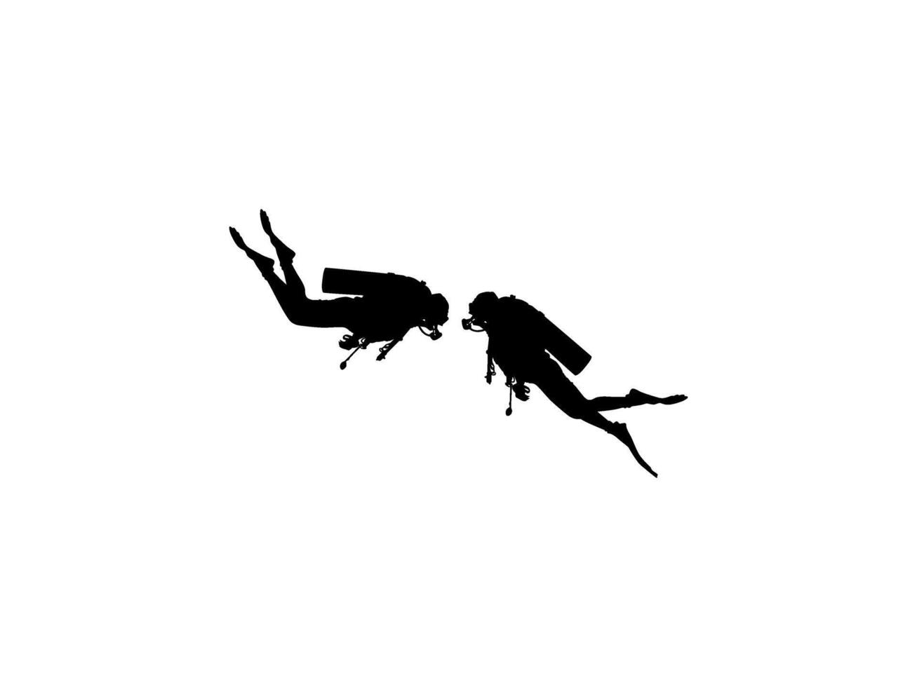 Silhouette of the Diving, can use for Logo Gram, Sticker, Pictogram, Website, Apps, Diving Illustration, etc. vector