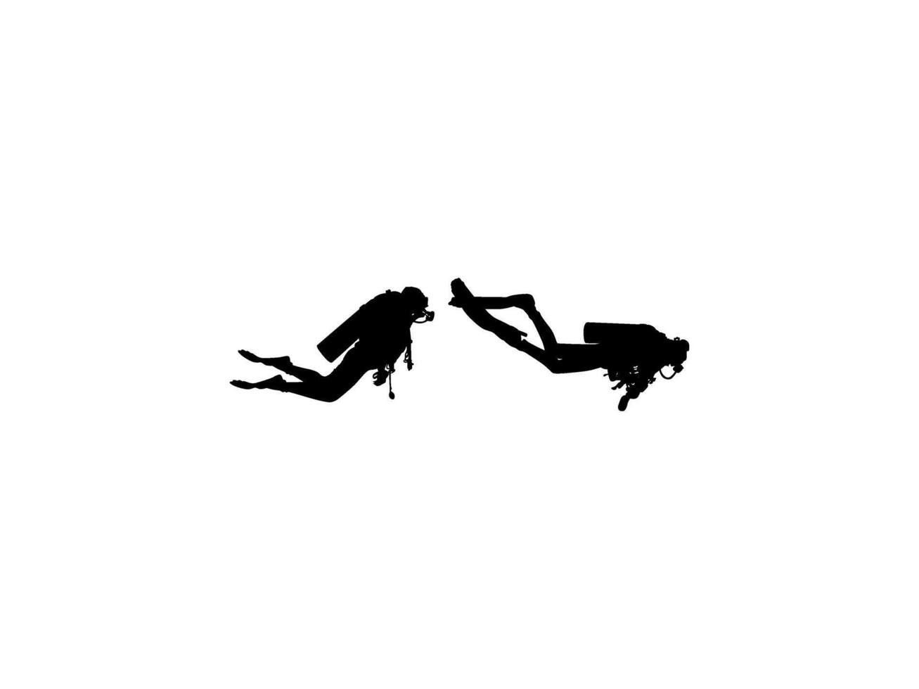 Silhouette of the Diving, can use for Logo Gram, Sticker, Pictogram, Website, Apps, Diving Illustration or Graphic Design Element. Flat style vector