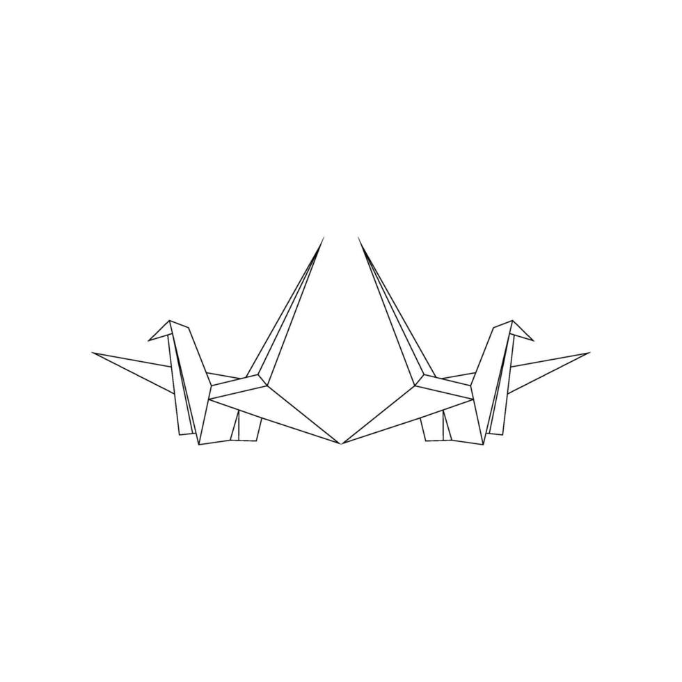 Pair Bird Polygonal Lines, can use for Logo, Pictogram, Animal Figure, Website, Apps, etc. vector