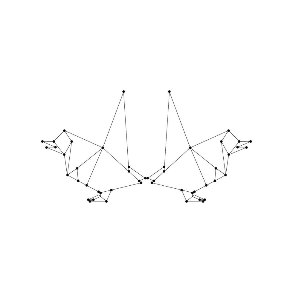 Pair of the Finches, Goldfinch Polygonal Lines, can use for Logo, Pictogram, Bird Figure, Website, Apps, etc. Simple Editable vector