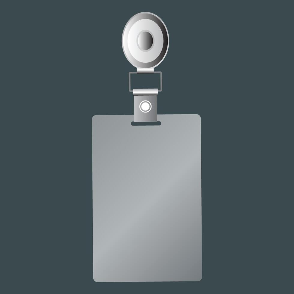 Silver ID Badge with Clip vector