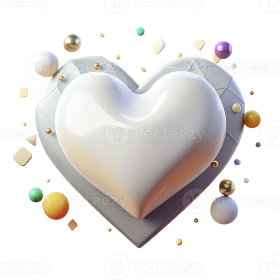 dramatic minimalist White Heart Icon Cutout for Favorites and Likes png