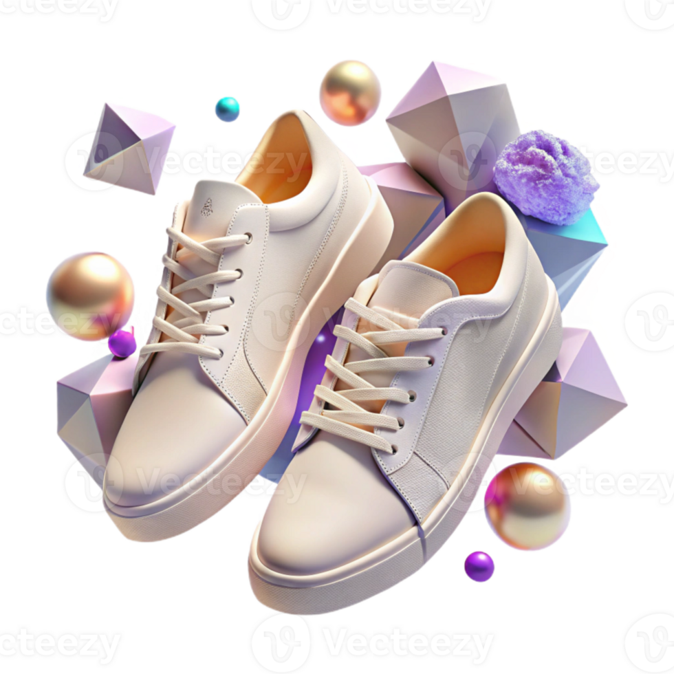 serene traditional White Sneakers Casual Footwear Isolated for Fashion Ecommerce high resolution png