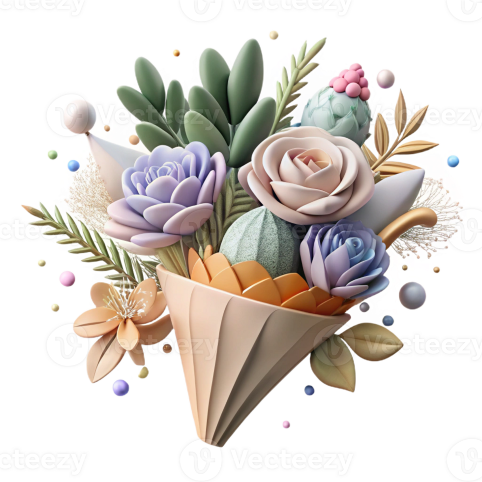 dramatic vintage Wildflower Bouquet Illustration Cutout for Invitations premium png