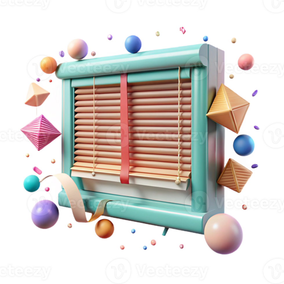 beautiful artistic Window Blinds Venetian Style Isolated Light Control authentic png