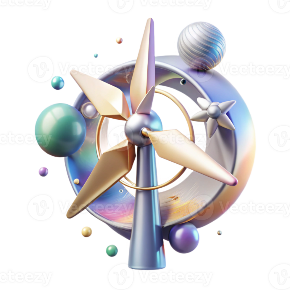elegant vintage Wind Turbine Abstract Design Artistic Interpretation Transparent for Creative Projects png