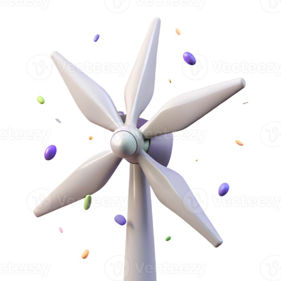 extraordinary abstract Wind Turbine Blades Rotation Sequence Transparent for Animation and professional png