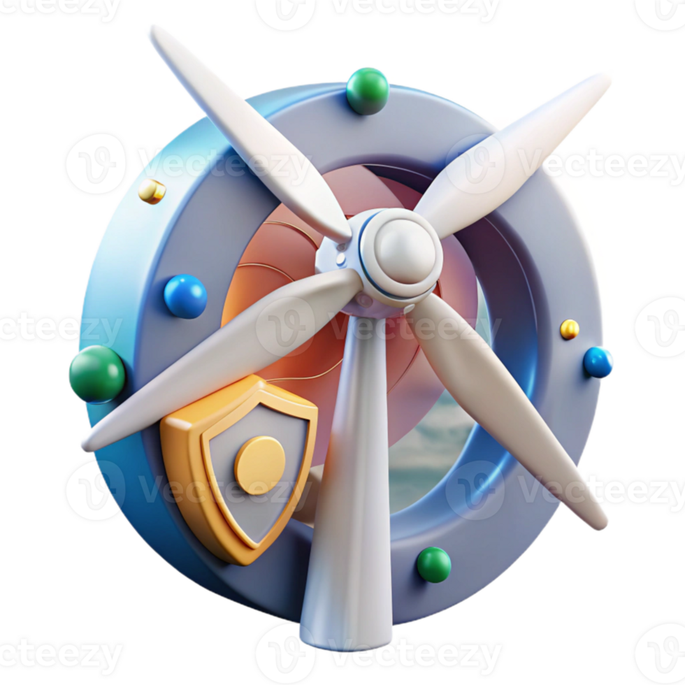 wonderful minimalist Wind Turbine Cybersecurity Threat Protection Transparent for Critical Infrastructure Security png