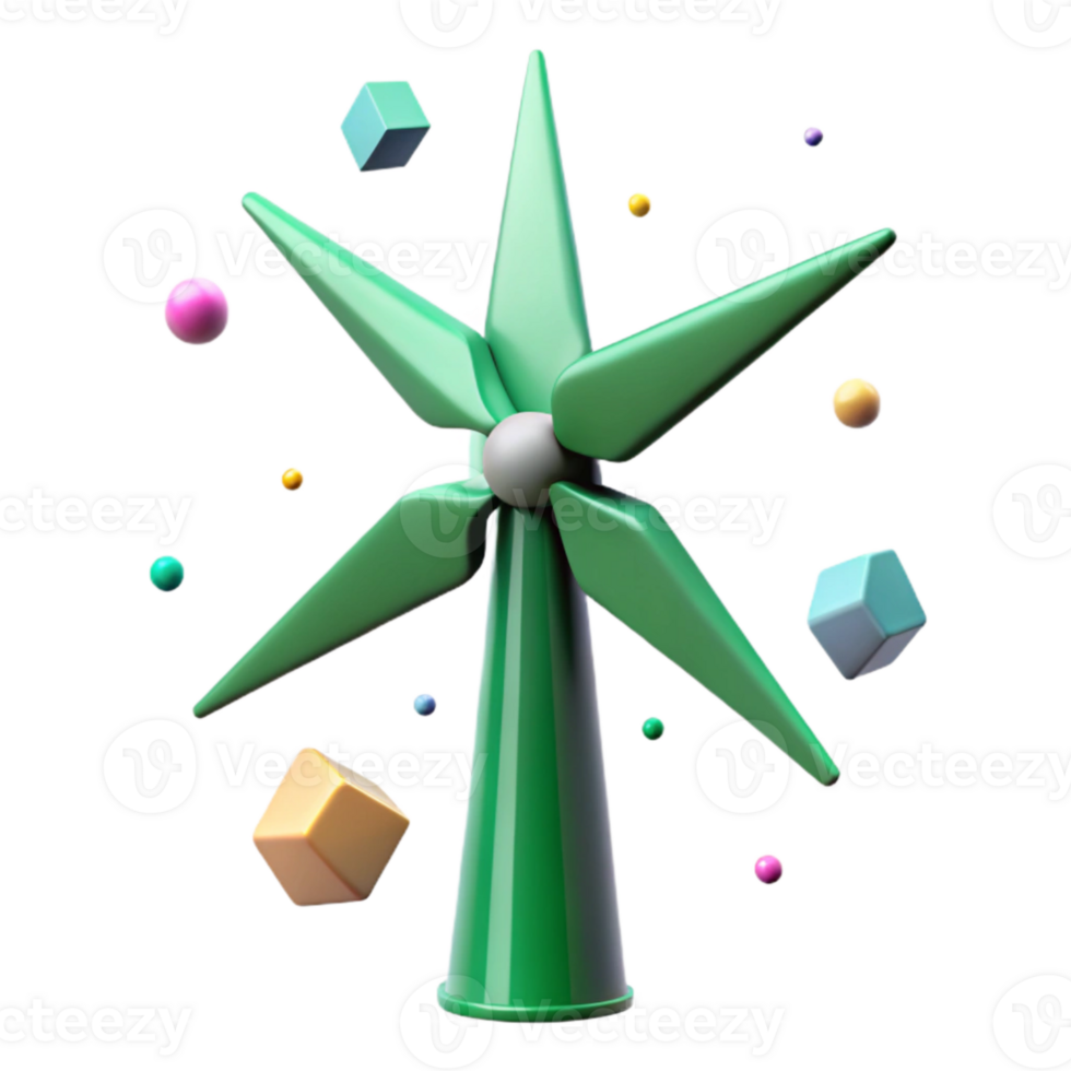 elegant minimalist Wind Turbine Green Energy Symbol Cutout for Environmental Campaigns premium png