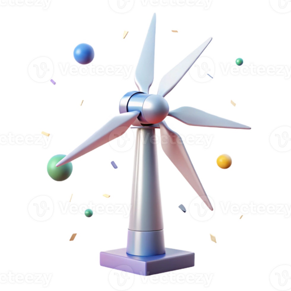 elegant vintage Wind Turbine Group Transparent for Alternative Energy Infographics original png