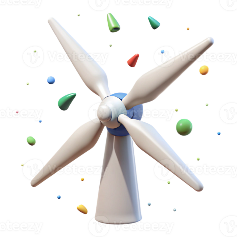 elegant contemporary Wind Turbine Group Transparent for Alternative Energy Infographics authentic png