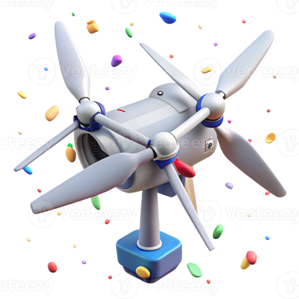 elegant vintage Wind Turbine Inspection Drone Aerial View Transparent for Maintenance Procedures high resolution png