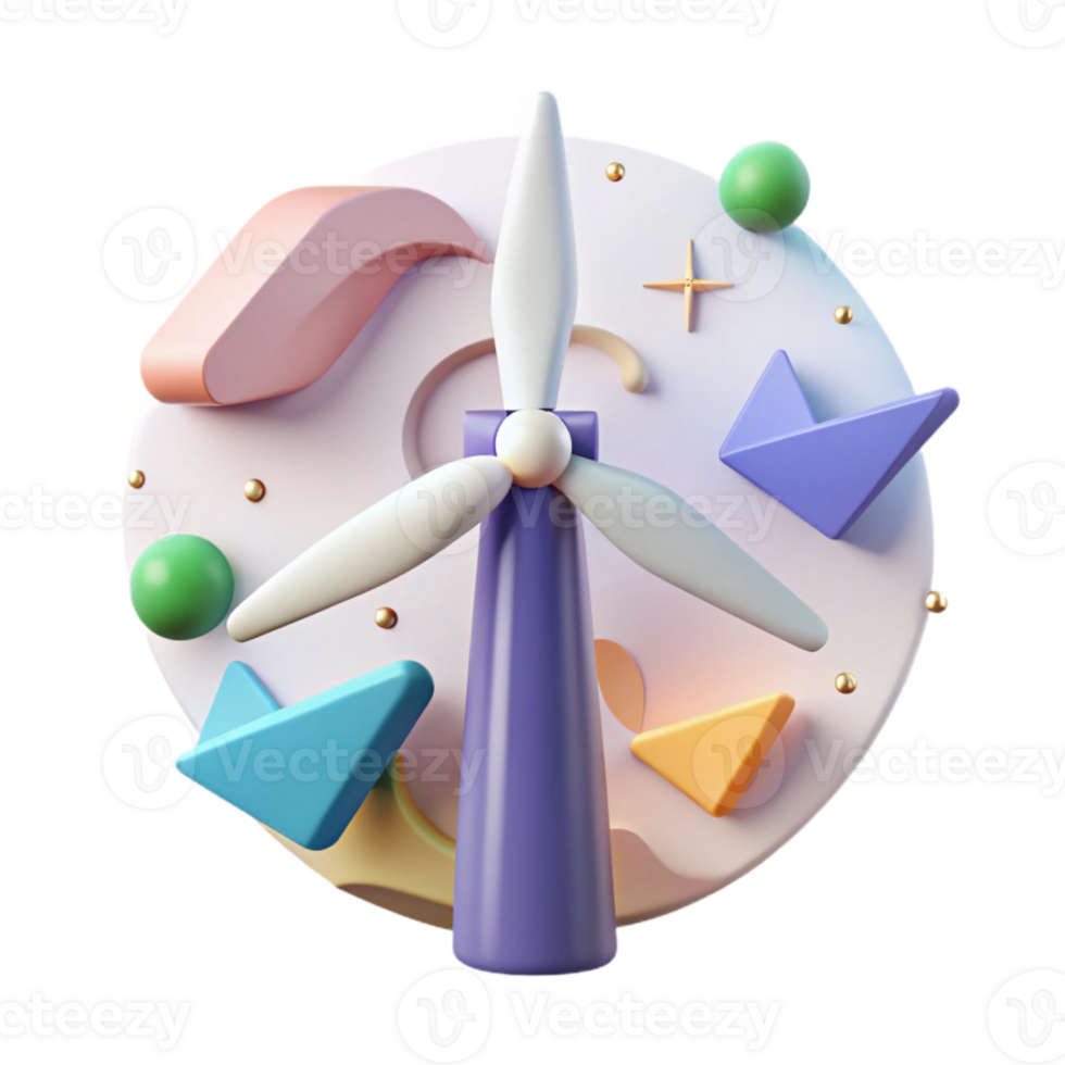 impressive modern Wind Turbine Minimalist Icon Simple Graphic Isolated for User Interface Design high resolution png