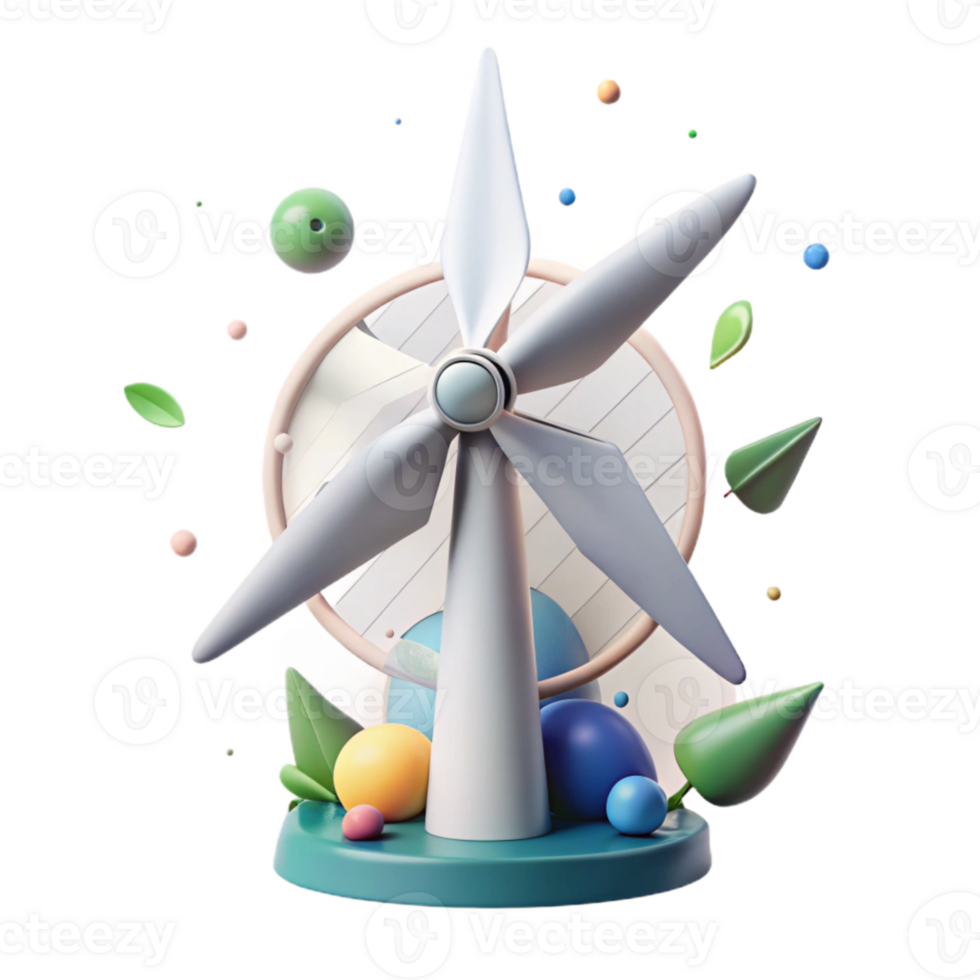elegant rustic Wind Turbine Modern Illustration Clean Lines Cutout for Contemporary Design high resolution png