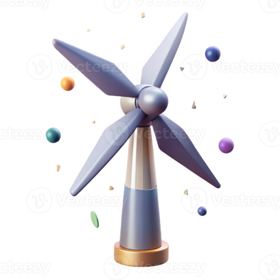 stunning abstract Wind Turbine Side View Isolated for Industrial Design exclusive png
