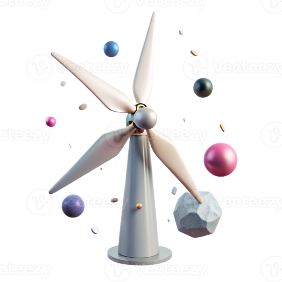 vibrant rustic Wind Turbine Technology Innovation Research and Development Cutout for Cleantech exclusive png