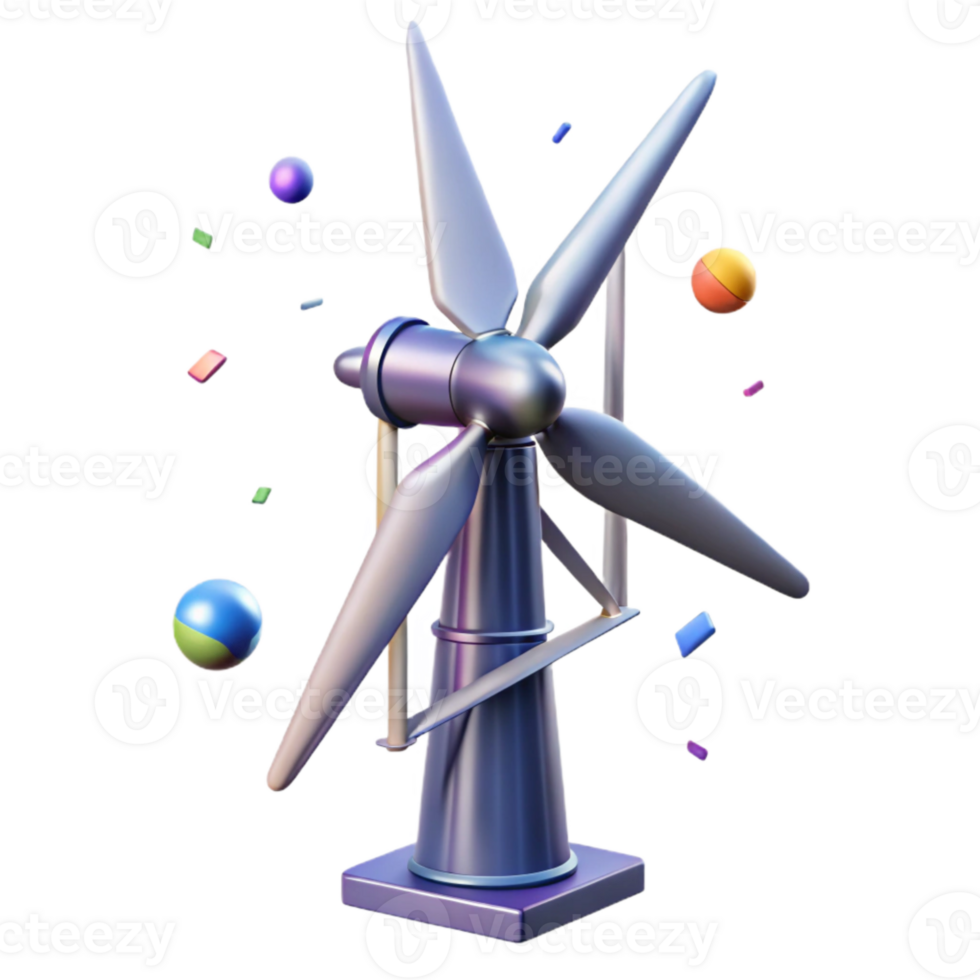 serene rustic Wind Turbine Tower Steel Structure Transparent for Architectural Visualization png