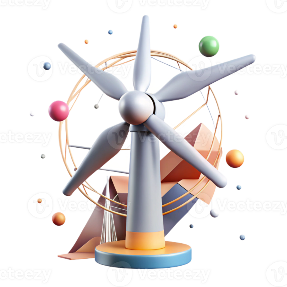 stunning classic Wind Turbine with Power Lines Cutout for Electricity Grid Visualizations png