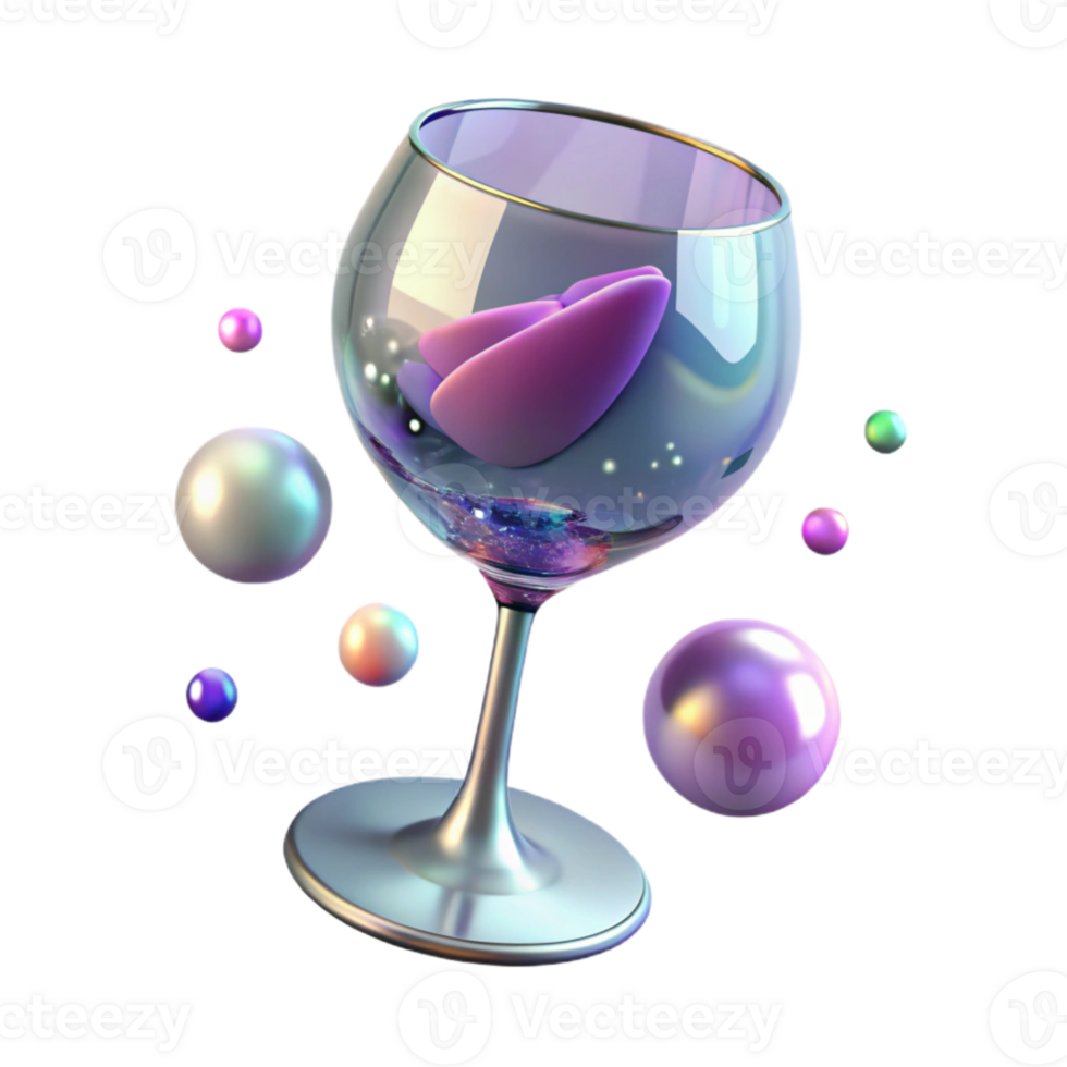 serene abstract Wine Glass Empty Isolated Clear Glass for Bar Menus high resolution png