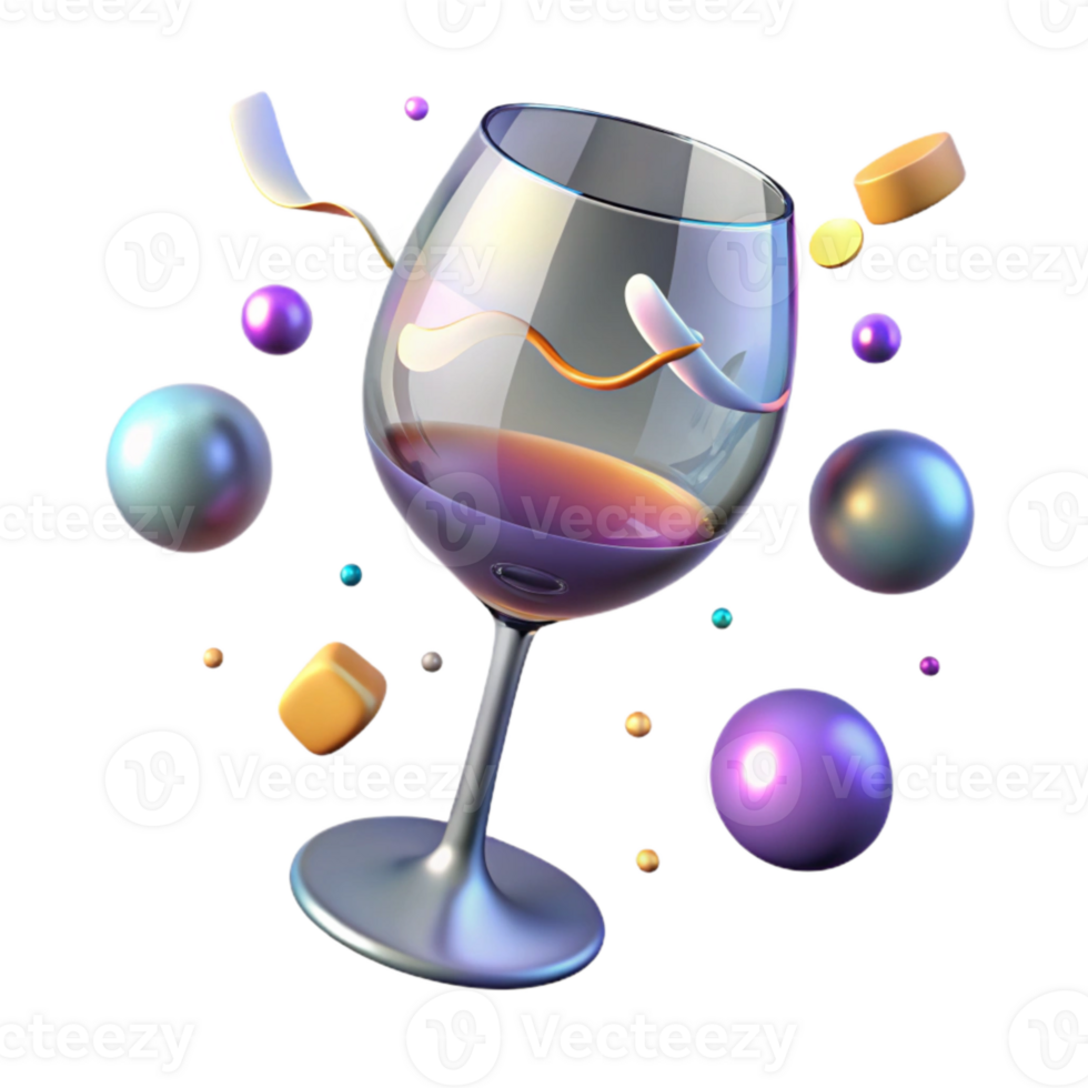 stunning abstract Wine Glass Empty Isolated Clear Glass for Bar Menus professional png