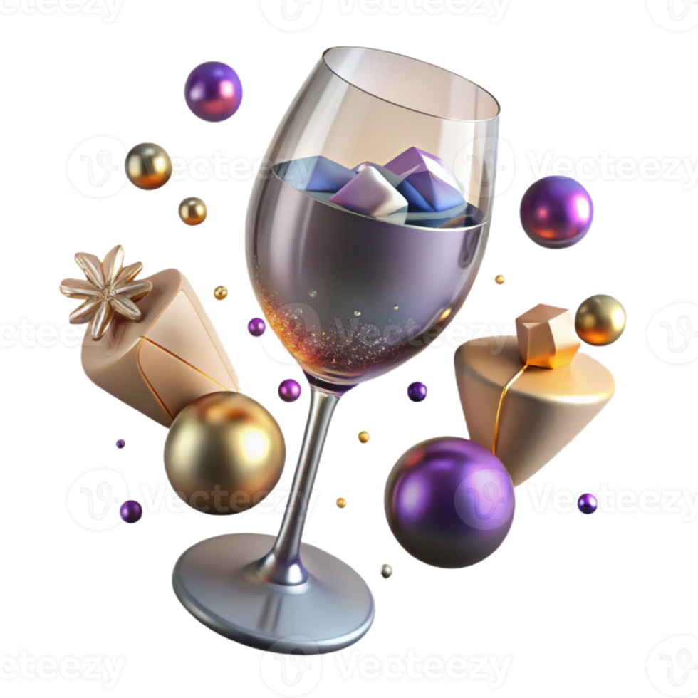 serene creative Wine Glass Elegant Drinkware Transparent for Restaurant Menus professional png