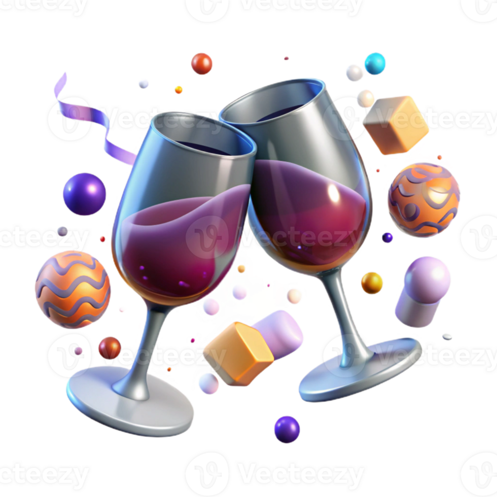 extraordinary classic Wine Glasses Clinking Isolated for Celebration Toast png