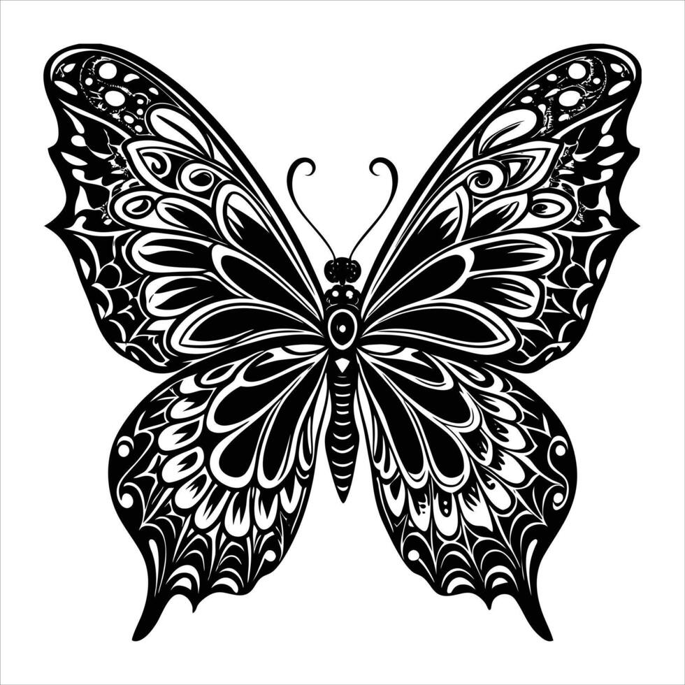 Elegant Butterfly Silhouette vector