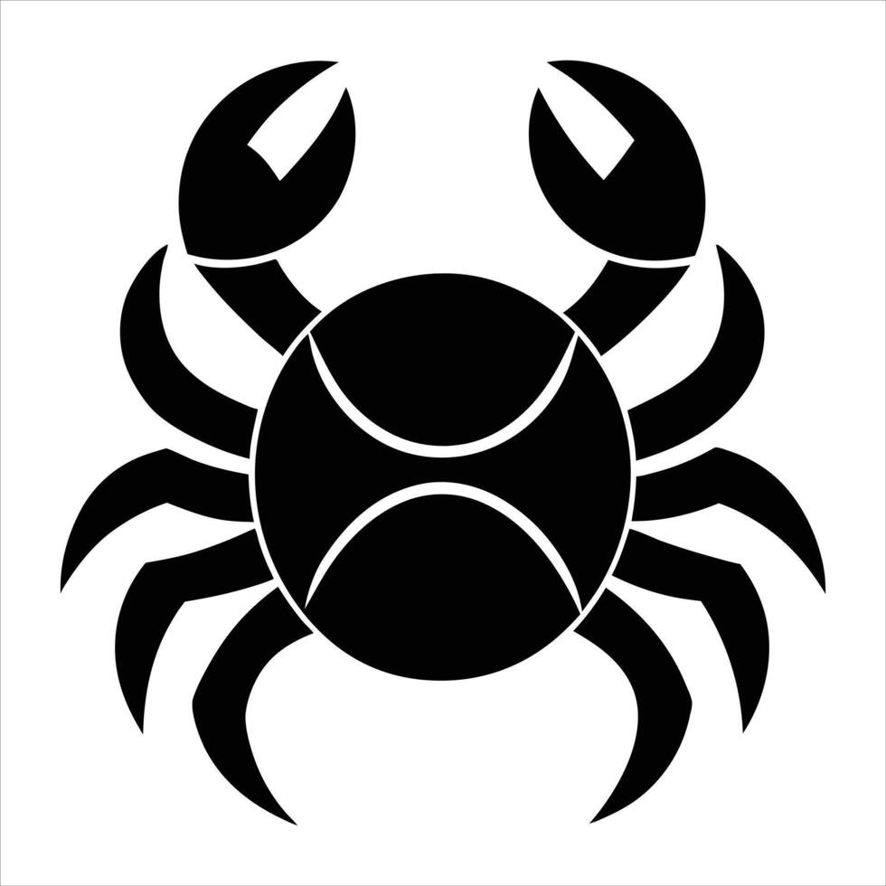 Crab Icon On White vector