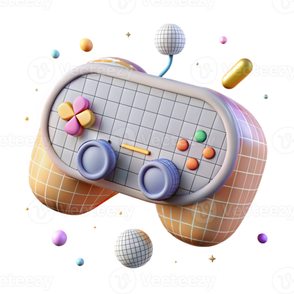 vibrant contemporary Wireframe Vr Controller Model Isolated for 3d Printing high resolution png