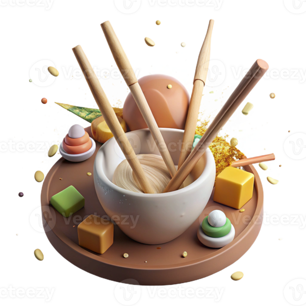 beautiful abstract Wooden Chopsticks Resting Cutout for Asian Cuisine authentic png