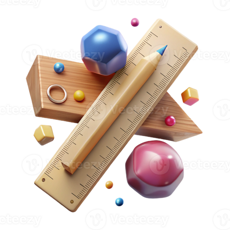 beautiful traditional Wooden Ruler with Centimeter Markings Measurement Tool Cutout for Geometry Class high resolution png