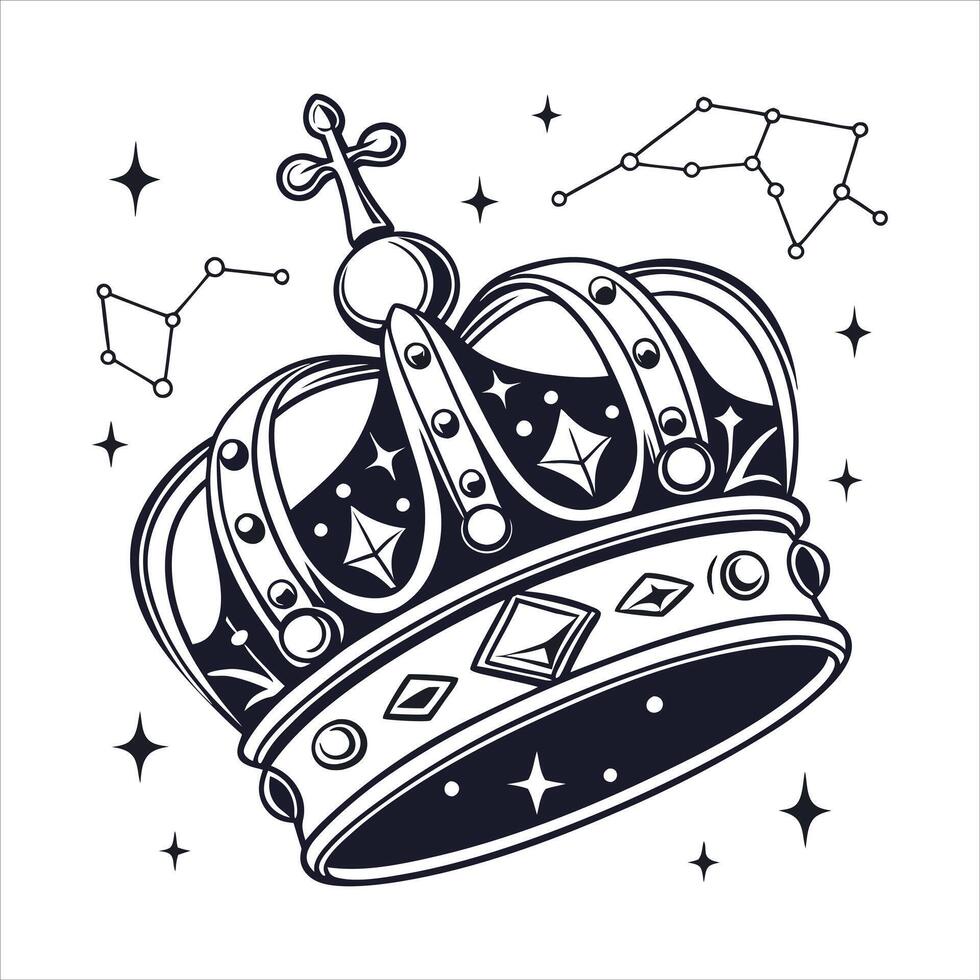 Abstract crown constellation vector