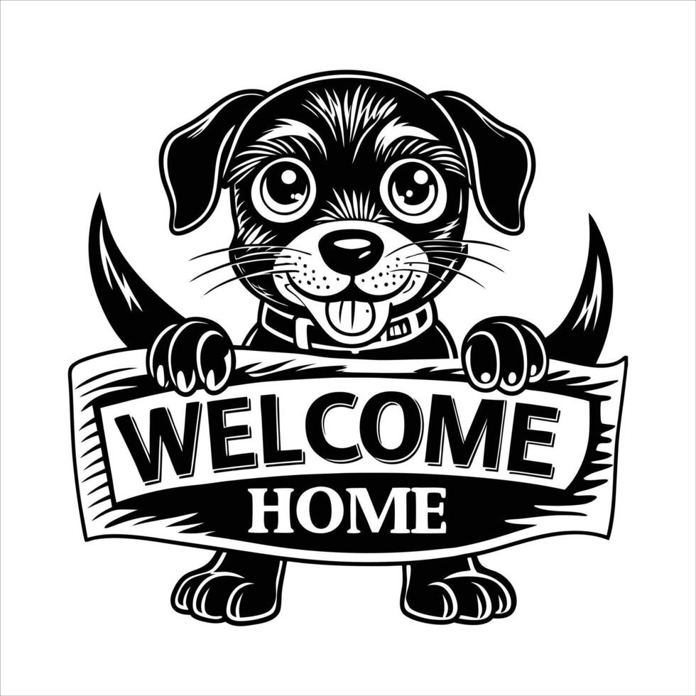 Puppy Holding Sign vector
