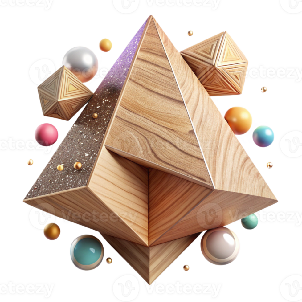 wonderful creative Wood Texture Triangle Geometric Design Transparent authentic png