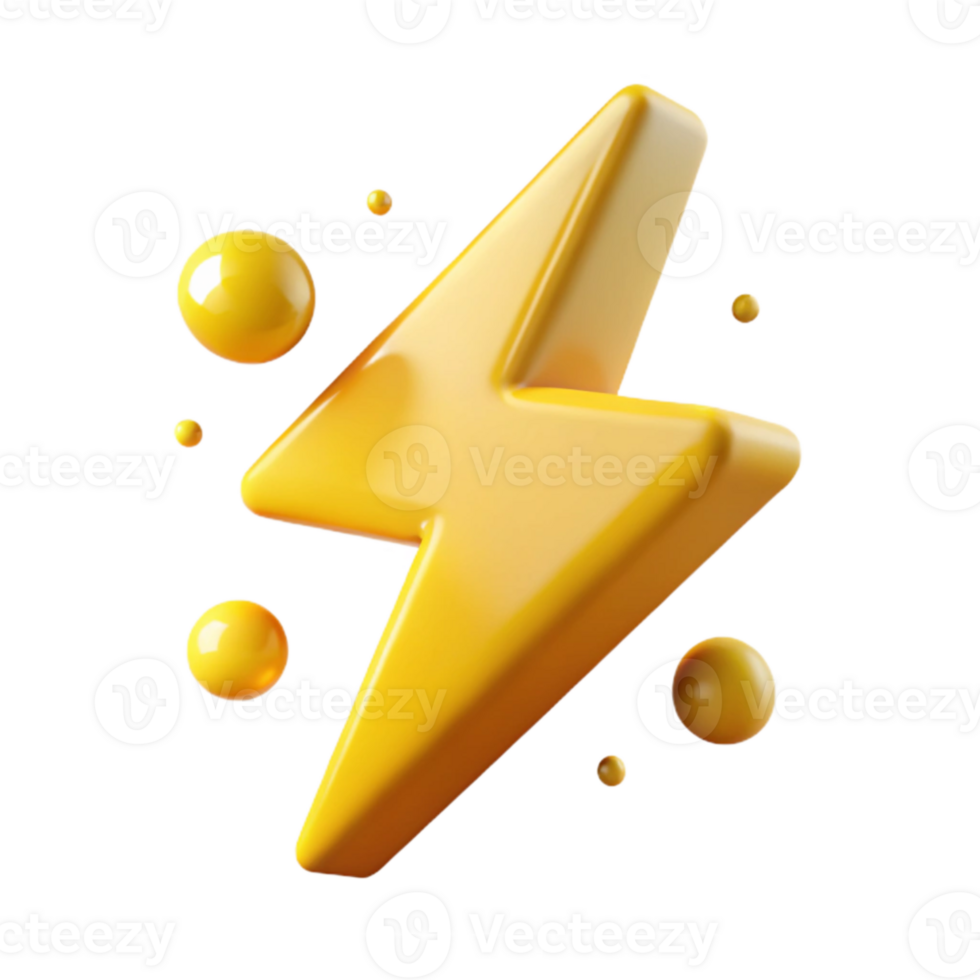 elegant classic Yellow Lightning Bolt Clipart Isolated for Energy Concepts high resolution png