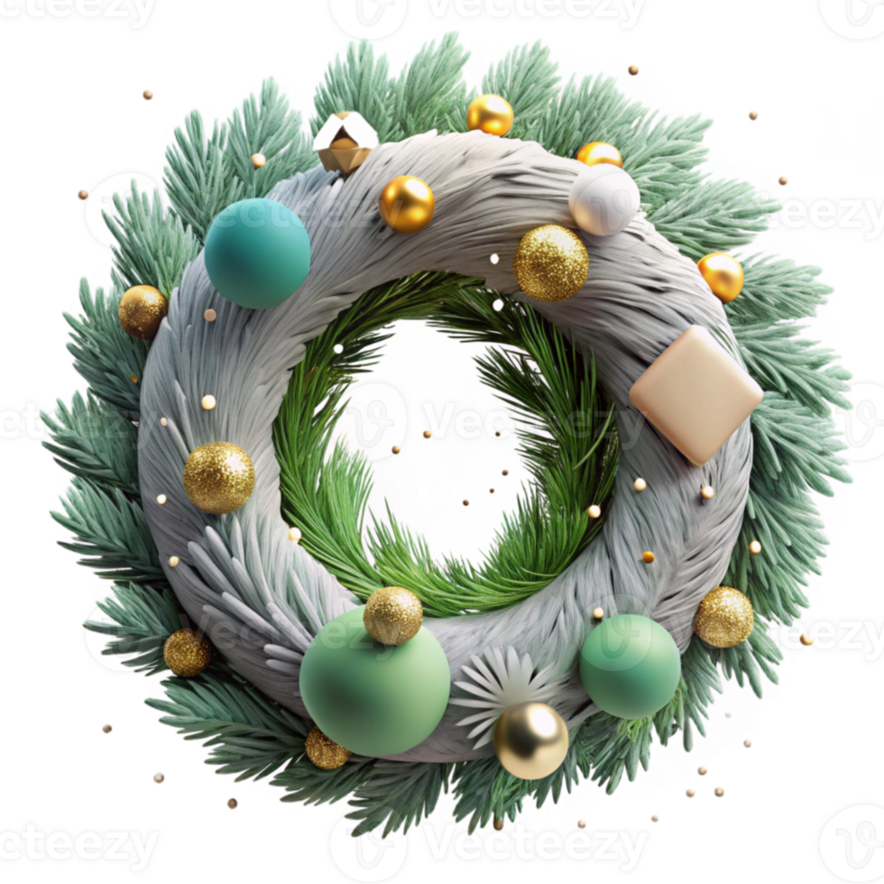 wonderful contemporary Wreath Circular Pine Branches Isolated for Christmas Decor high resolution png