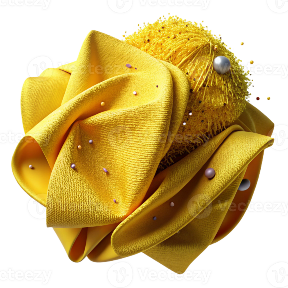 impressive abstract Yellow Fabric Texture with Frayed Edges Isolated authentic png