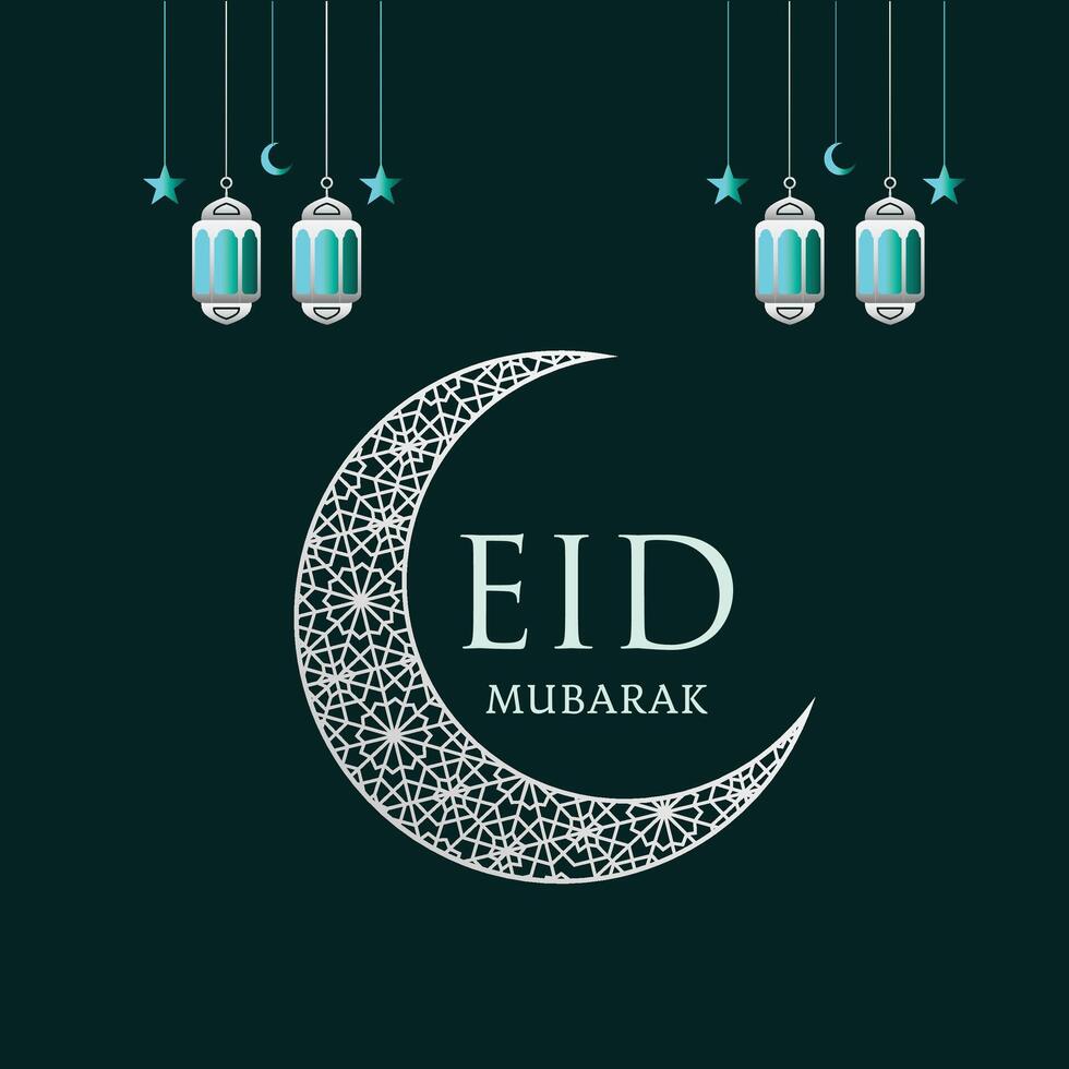 Eid Mubarak Eid Card Banner Art vector