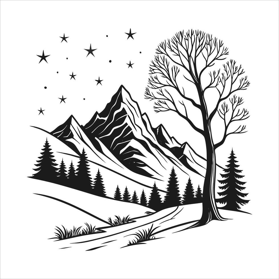 Nordic Mountain Range vector
