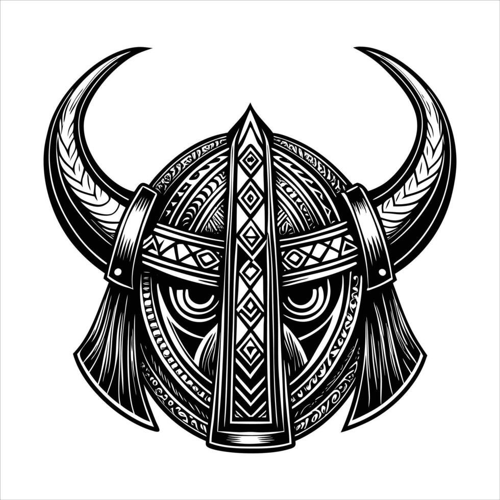 Viking helmet with horns vector